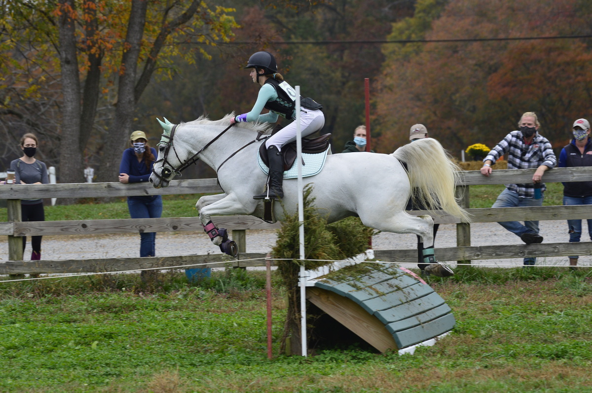 Izzy Lenk and George 43 over the steeplechase fence at Waredaca 3 day.